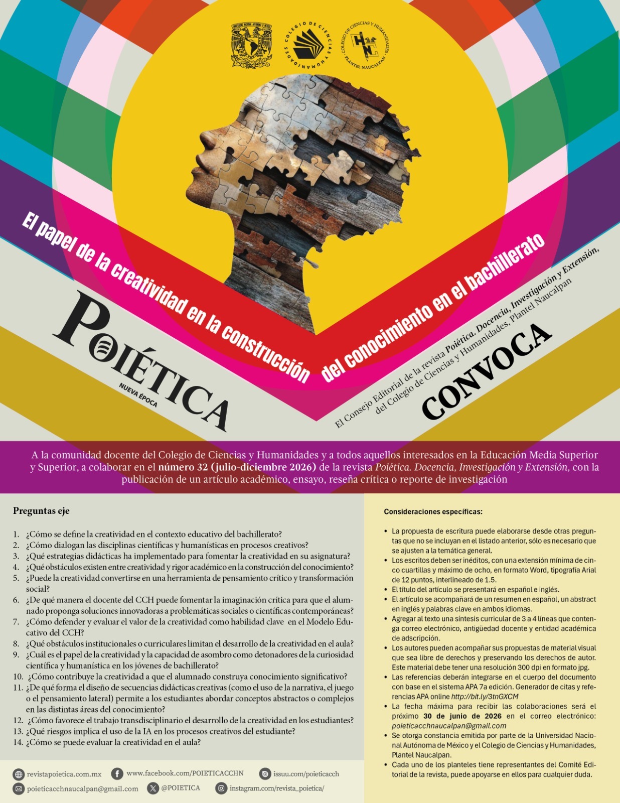 Convocatoria Revista Poietica 32